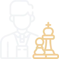 Chess Player Icon White Beige